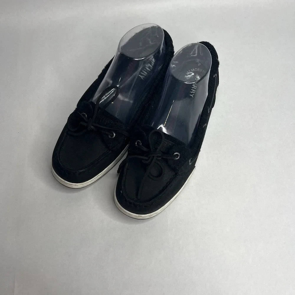 SPERRY TOP SIDER BOAT SHOE LOAFER WOMEN'S 8.5‎ BLACK 1 EYELET EUC